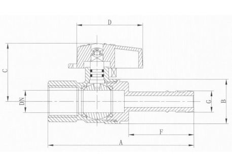 Kogelkraan recht, 1/2”, vrouwelijk - 1192