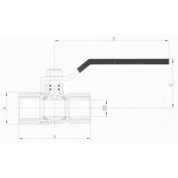 Kogelkraan 1/2” vrouwvrouw - 1200