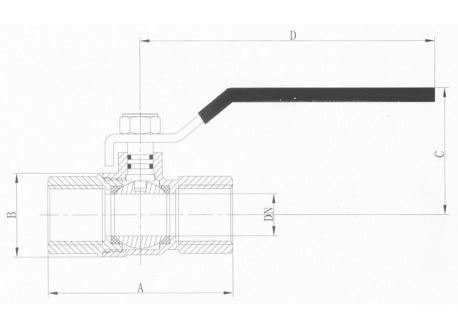 Kogelkraan 1/2” vrouwvrouw - 1200