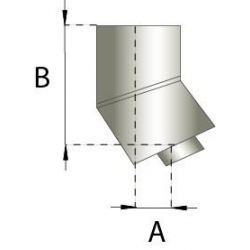 Dubbelwandig RVS, bocht 15° graden, diameter Ø150-200 - 126