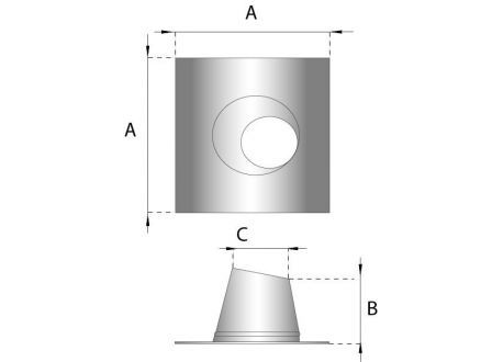 Dubbelwandig rookkanaal RVS, 5°-20° dakdoorvoer/dakplaat hellend, diameter Ø150-200 - 208