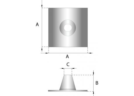 Rookkanaal RVS, 0°-5° dakdoorvoer/dakplaat plat, diameter Ø200-250 - 220