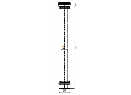 Concentrisch rookkanaal RVS, diameter Ø100-150, 250mm pijp - 2693