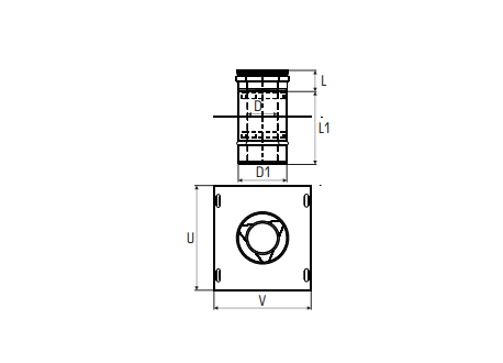 Concentrisch rookkanaal RVS, diameter Ø100-150, Topaansluiting  - 2703