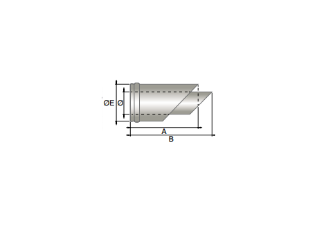 Concentrisch rookkanaal RVS, horizontaal eindstuk, diameter Ø100-150mm - 2787