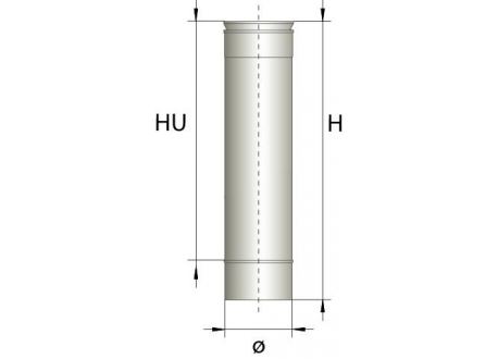 Enkelwandig rookkanaal RVS, diameter Ø180, 500mm pijp - 293