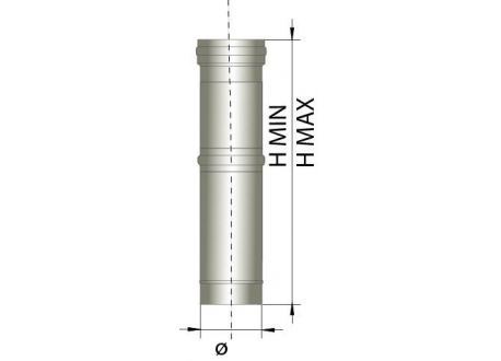 Enkelwandig rookkanaal RVS, Paspijp, diameter Ø150, (300-600mm) - 307