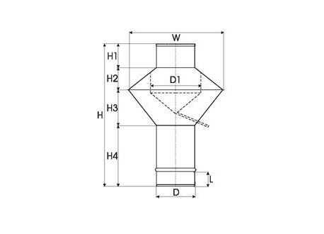 Enkelwandig RVS rookkanaal, deflectorkap Ø250mm - 3355