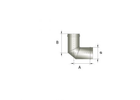 Enkelwandig rookkanaal RVS, bocht 90° graden, diameter Ø350 - 3589