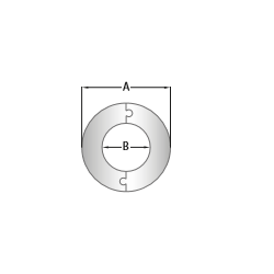 RVS rozet deelbaar, diameter Ø100 - 3862