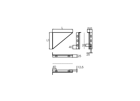 Triangel beugel RVS t.b.v. stoelconstructie Ø250 - 4541