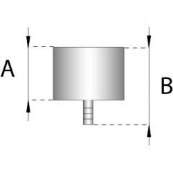 Rookkanaal RVS, Deksel/condensafvoer, diameter Ø180 - 463