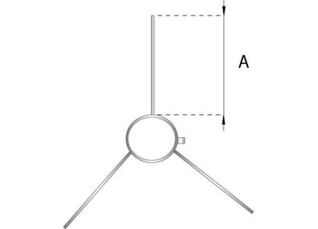 Rookkanaal RVS, Multifunctionele / tuidraadbeugel, diameter Ø180 - 493