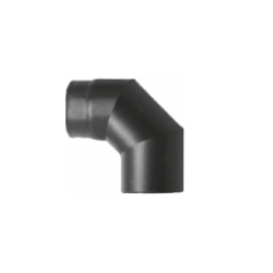 Kachelpijp zwart geëmailleerd staal, bocht 90° graden, diameter Ø130 - 6298