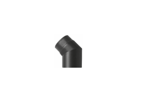 Kachelpijp zwart geëmailleerd staal, bocht 45° graden, diameter Ø130 - 6303