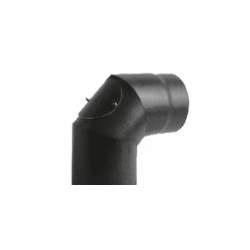 Kachelpijp zwart geëmailleerd staal, bocht 90° graden met inspectieluik, diameter Ø120 - 6315