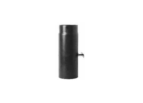 Kachelpijp zwart geëmailleerd staal met smoorklep, 250mm pijp, diameter Ø120 - 6329