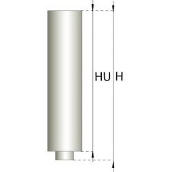 Dubbelwandig rookkanaal RVS, diameter Ø200-250, 1000mm pijp - 65