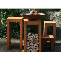 Vuurschaal CorTen staal (Burni) Ø80cm met BBQ rooster - 8664