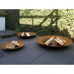 Vuurschaal CorTen staal (Burni) Ø80cm met BBQ rooster - 8665