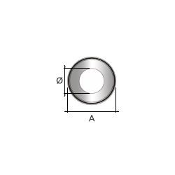 Kachelpijp zwart RVS, rozet, diameter Ø140 - 9848
