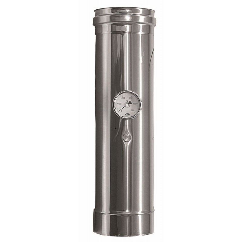 ENKELWANDIG ROOKKANAAL RVS, TEMPERATUURSENSOR PIJP 500MM, DIAMETER Ø500