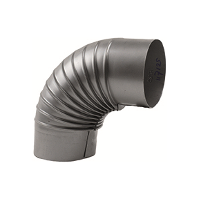 Kachelpijp Gegalvaniseerd 125mm 90 graden bocht