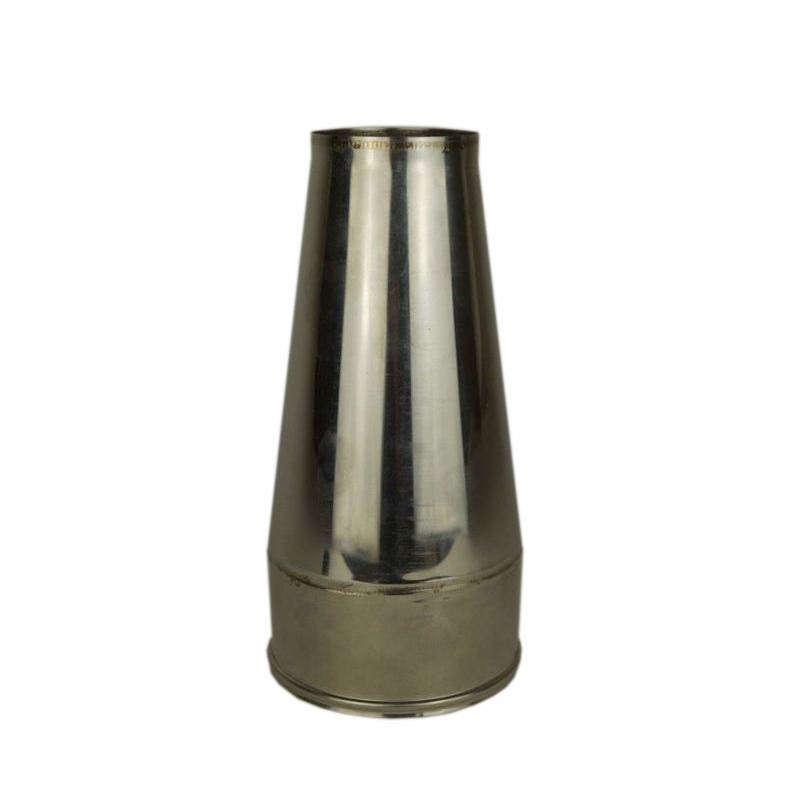 Dubbelwandig rookkanaal RVS, Conische open kap, diameter Ø150-200