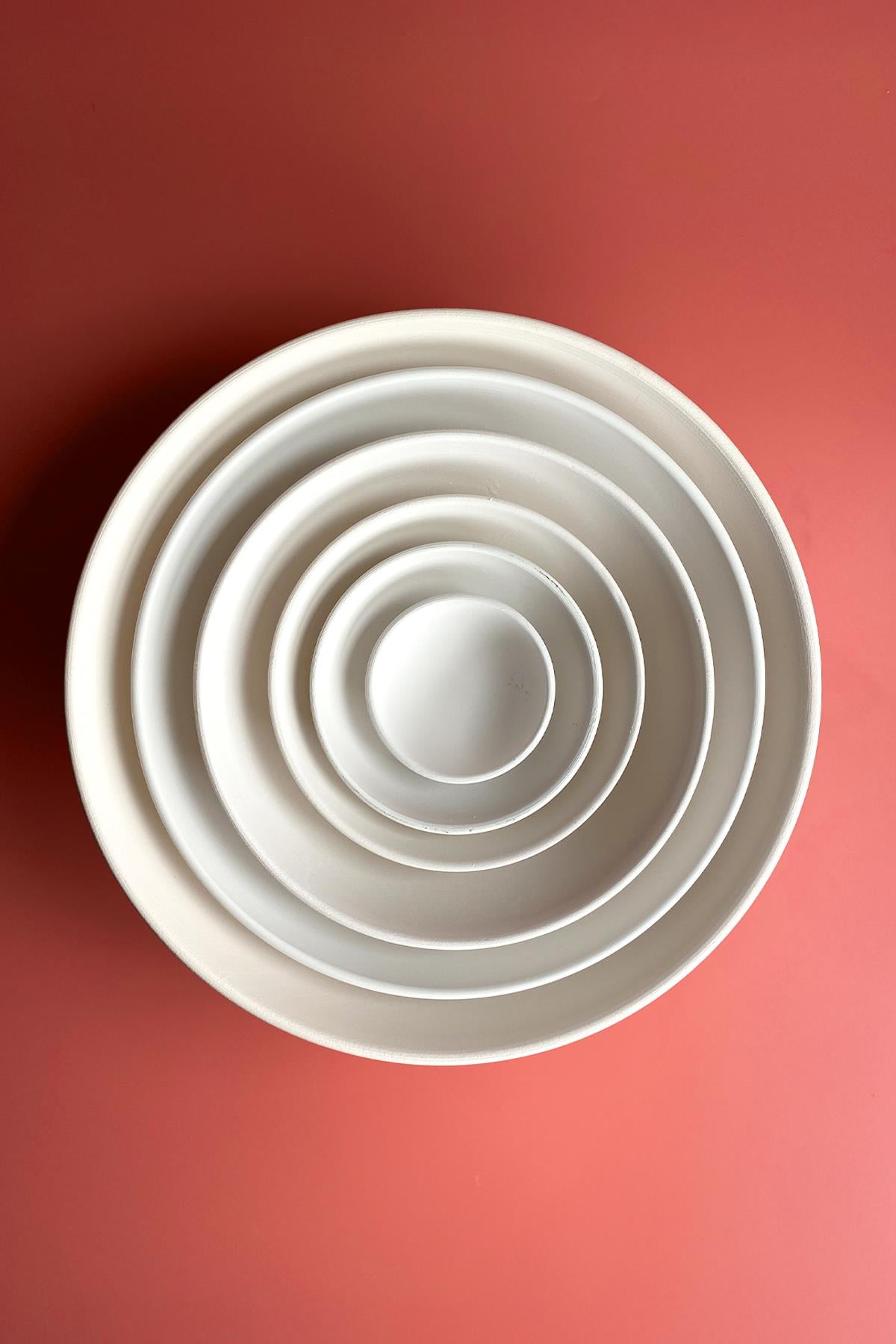 Tile kom van biscuit aardewerk 12 cm (6 Pack)