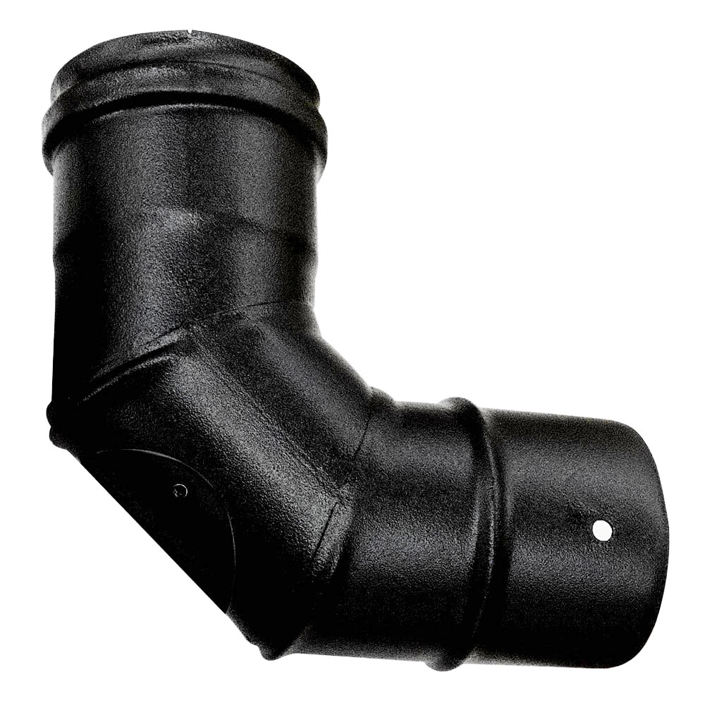Pelletkachel rookkanaal zwart, 90° bocht met inspectieluik, diameter Ø80mm.