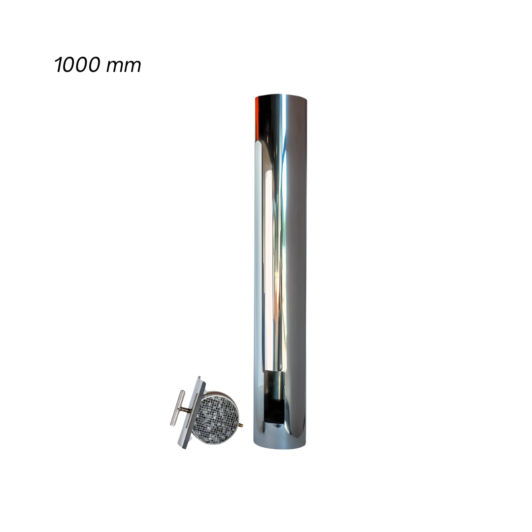 ABCAT Houtrookfilter, enkelwandig RVS Ø125, 1000mm pijp