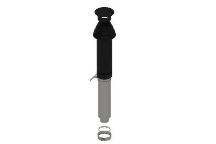 Dru Dak doorvoer RVS Ø150/100, BD580, zwart