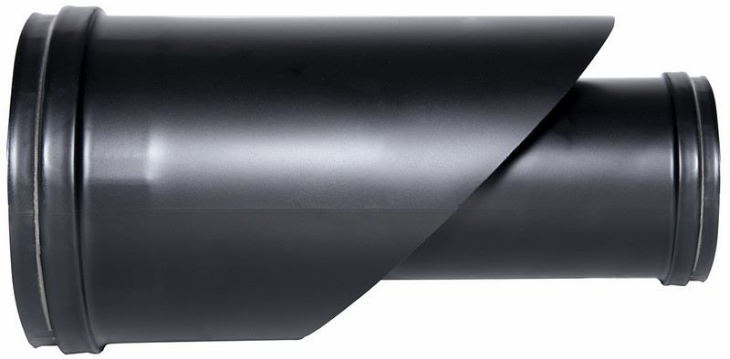 Concentrisch rookkanaal zwart RVS, enkelwandig aansluitstuk, diameter Ø100-150mm