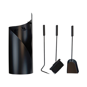 Haardstel 3-delig zwart 55cm
