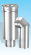 Concentrisch rookkanaal RVS, diameter Ø130-200, adapter