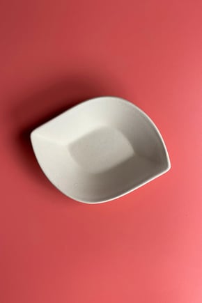 Bladvormig amuse schaaltje van keramiek biscuit - 12,5 cm