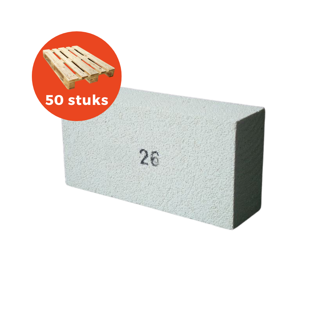 Vuurvaste isolatiesteen 1430° graden (type-26) vanaf 50 stuks