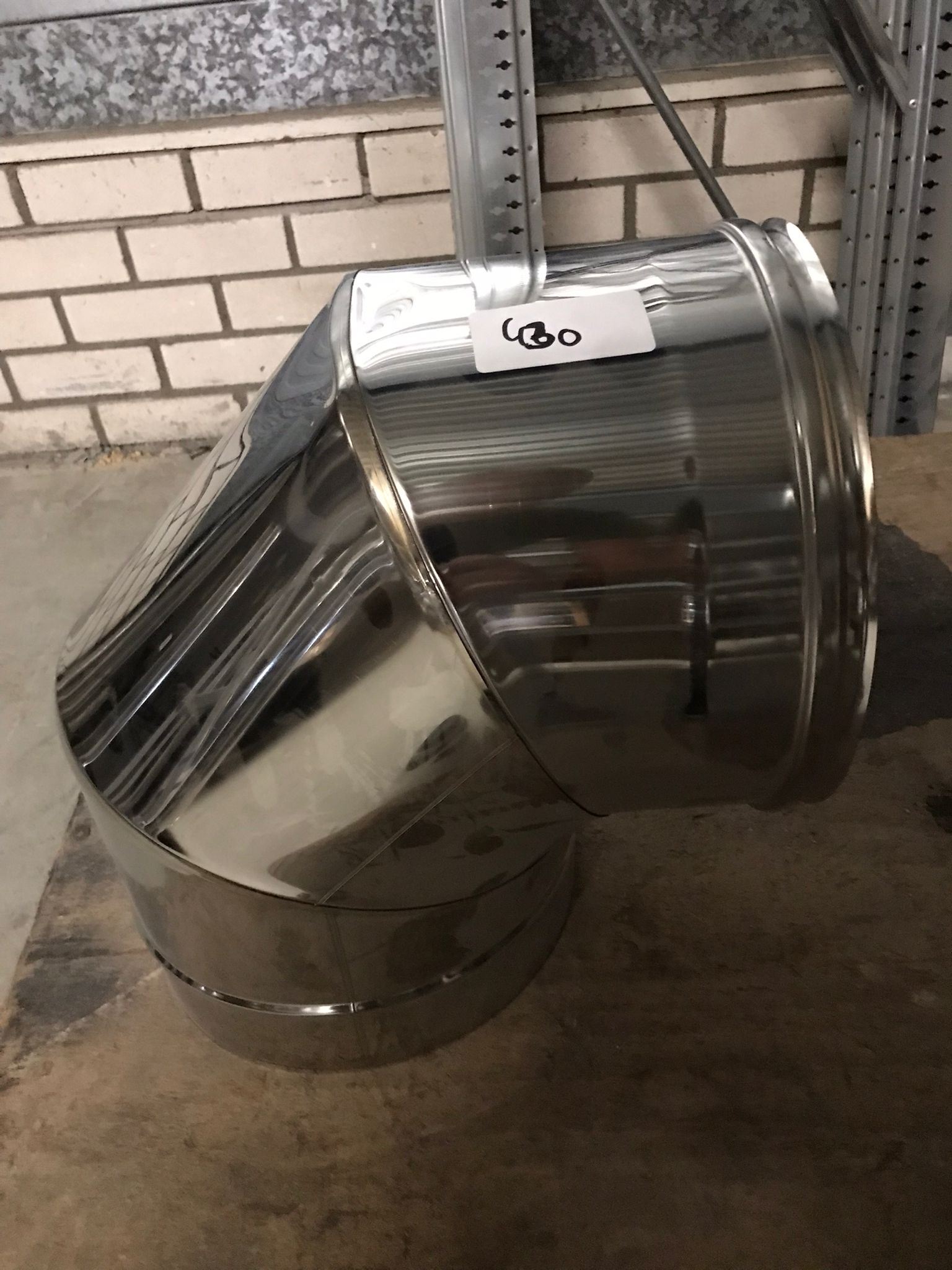 Enkelwandig rvs Ø250 90° bocht.