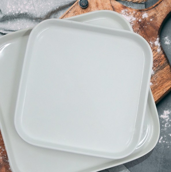 Rechthoekig serveerbord van biscuit steengoed - 24 cm Gastro