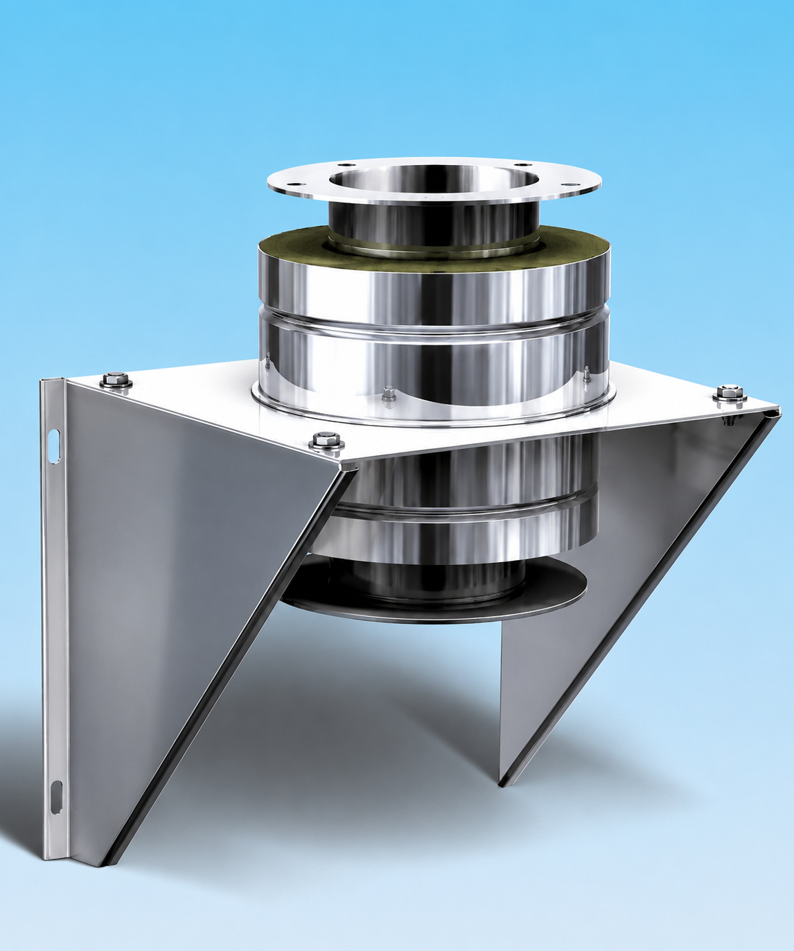 Dubbelwandig rookkanaal RVS, diameter Ø200-250, stoelconstructie