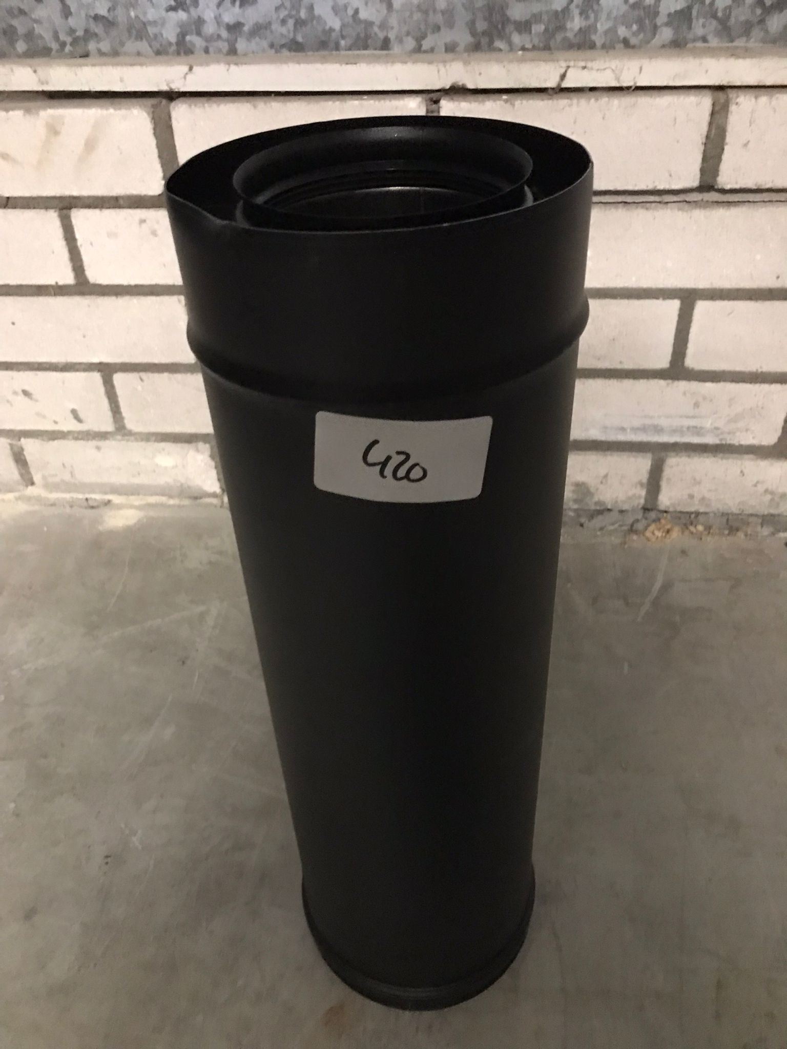 Concentrisch zwart Ø100/150 500mm pijp.