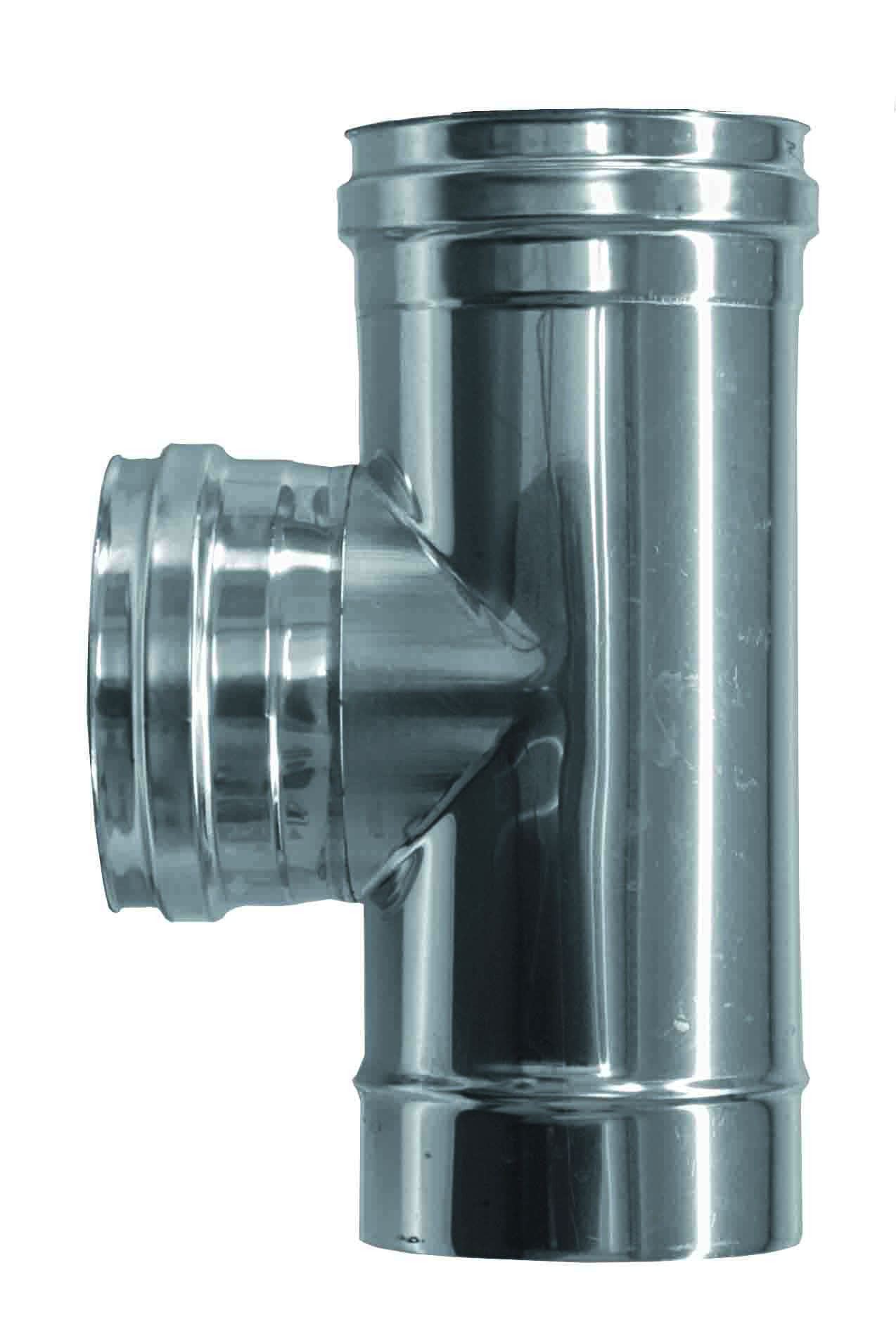 Rookkanaal RVS, T-Stuk 90°, diameter Ø140 (mannelijk of vrouwelijk)