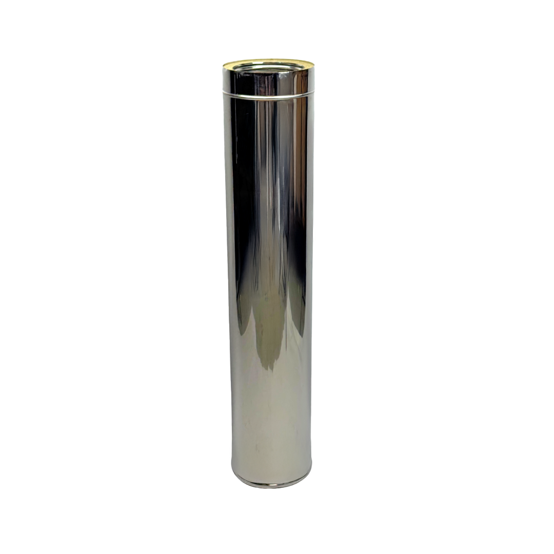 Dubbelwandig rookkanaal RVS, diameter Ø150-200, 1000mm pijp
