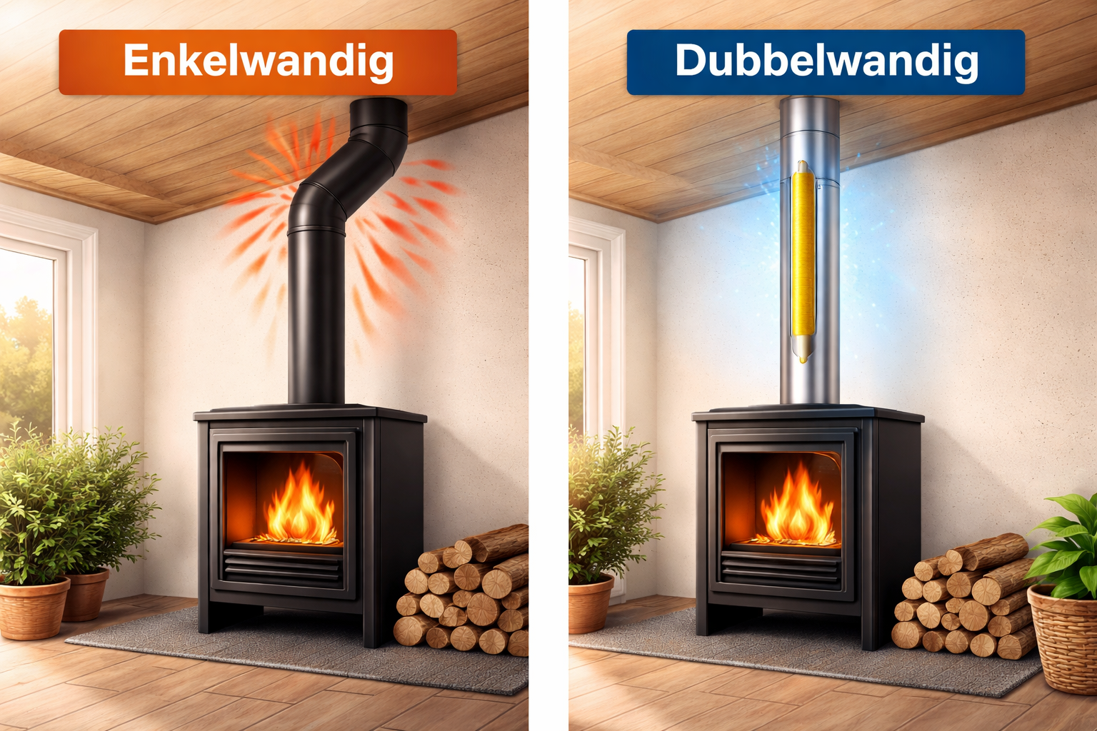 Enkelwandig of dubbelwandig rookkanaal: wat is het verschil?