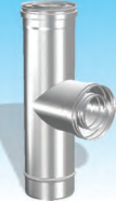 Concentrisch rookkanaal RVS, diameter Ø130-200, T-stuk 90°