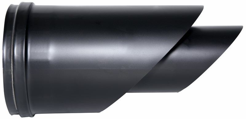 Concentrisch rookkanaal zwart RVS, horizontaal eindstuk, diameter Ø80-130mm