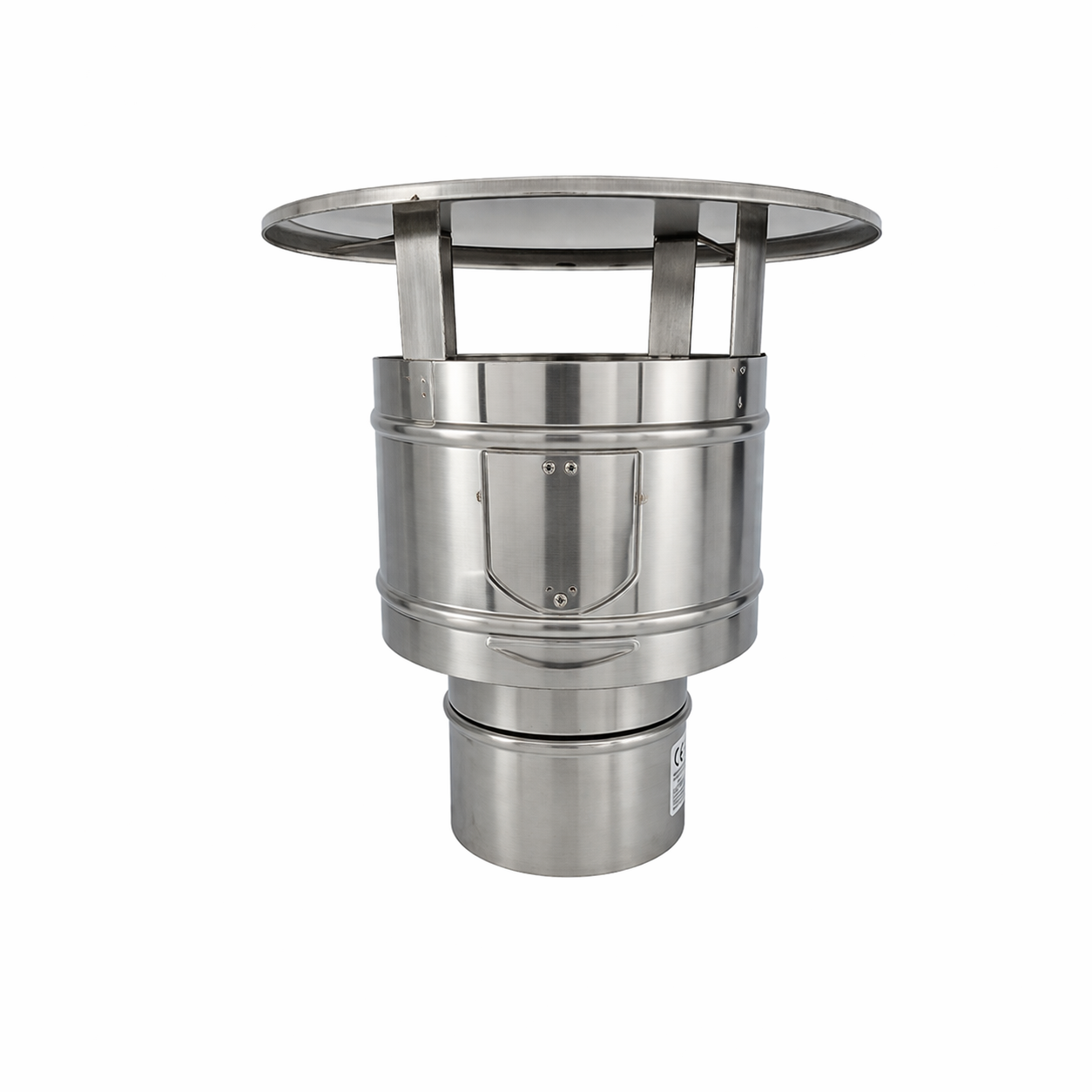 Enkelwandig rookkanaal RVS, trekkende regenkap, diameter Ø100