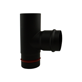 Rookkanaal pellet kachel 80mm staal T-stuk