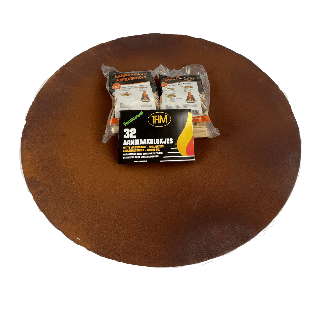 Vuurschaal cortenstaal ø80cm met stookpakket