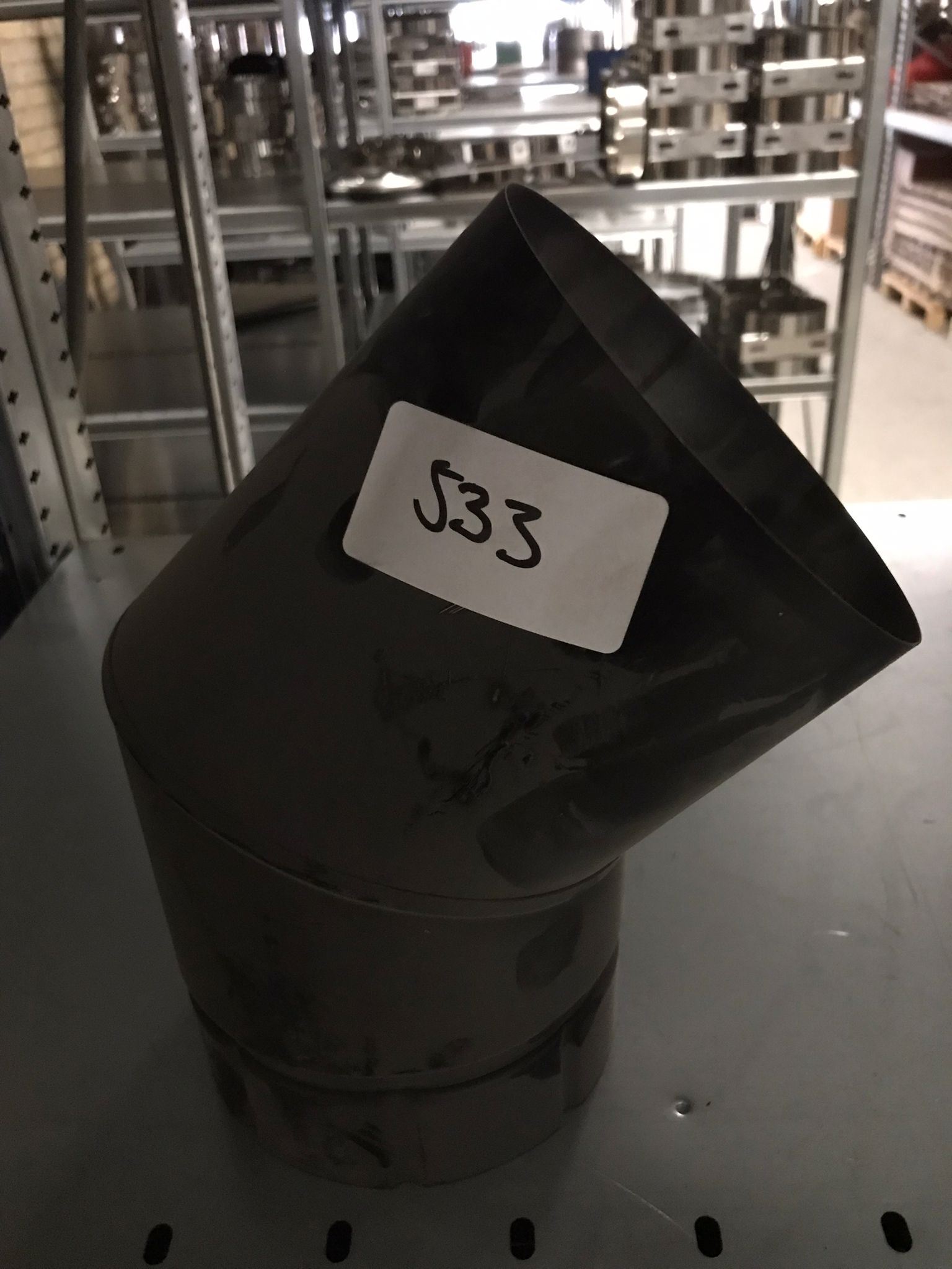 Zwart RVS Ø140 45° bocht.